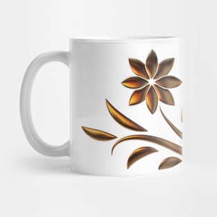 bronze colored abstract flower Mug